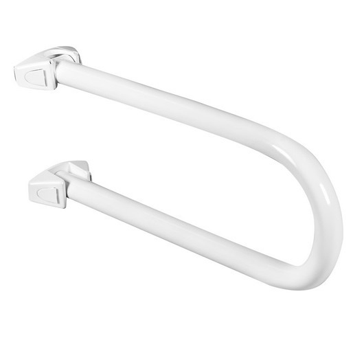 White Curved & Rising Handrail