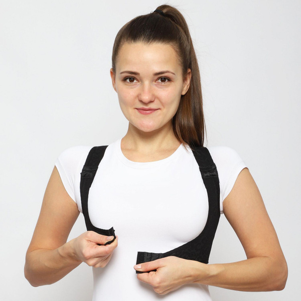 Krait D-130 Posture Corrector Brace (Size 5, Black, 33"-35" Chest)
