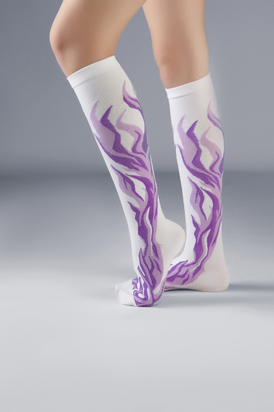 Compression Socks: Red Hot White & Purple