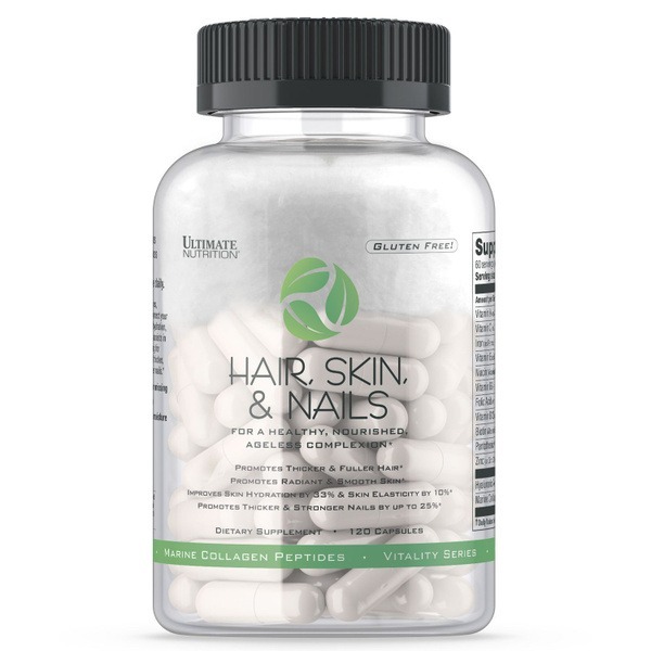 Ultimate Nutrition Hair, Skin & Nails Collagen Supplement: 120 Capsules