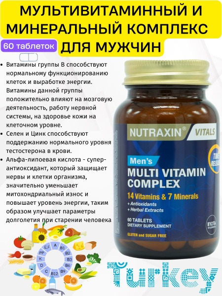 Nutraxin Men's Multivitamin with Saw Palmetto Extract