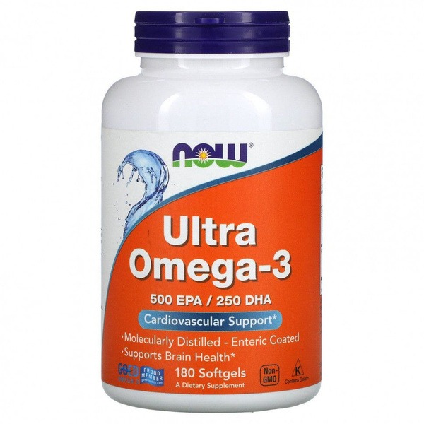 NOW Foods Omega-3 Fish Oil 180 Enteric Coated Softgels (EPA/DHA)