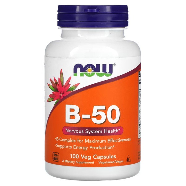 NOW Foods B-50 Complex: 100 Vegetarian Capsules - B Vitamins