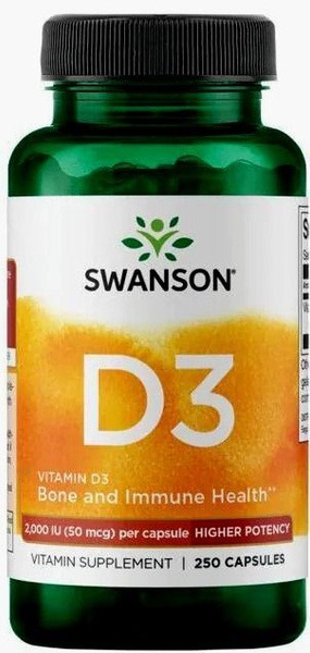 Swanson Vitamin D3 2000 IU (250 Capsules)