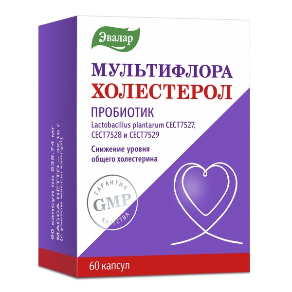 Evalar Multiflora Cholesterol Capsules (60 x 535.74mg)