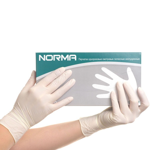 Latex Exam Gloves (XS, 50 Pairs), Chlorinated, Powder-Free, Non-Sterile, Textured