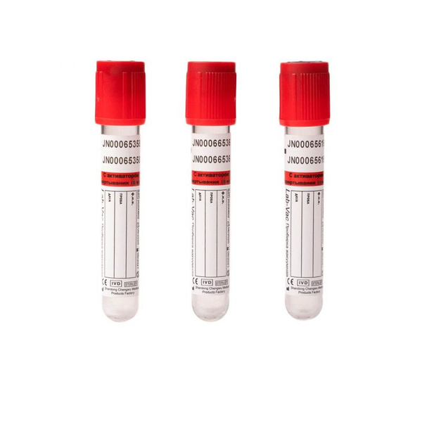 6ml Vacuum Blood Collection Tubes with Clot Activator (13x100mm) - 100/pack