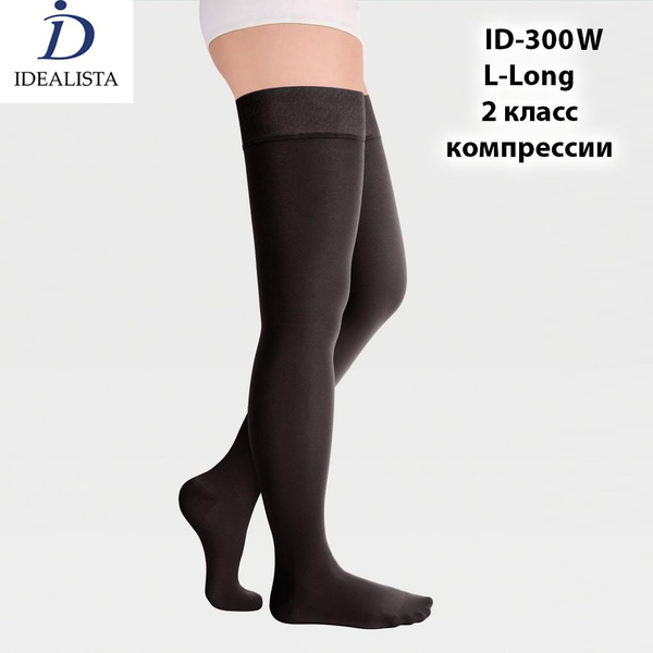 Compression Stockings - Idealista Black, 20-30 mmHg, 1 Pair