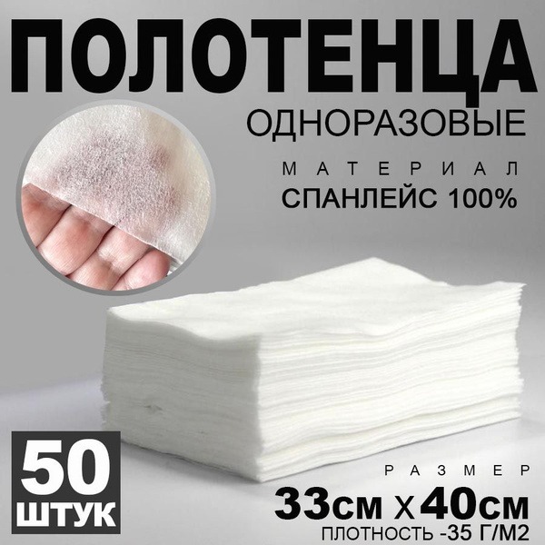 Bulk Spunlace Cosmetic Towels - 33x40cm, 50 Pack