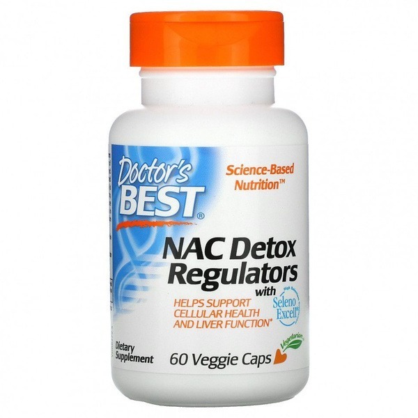 Doctor's Best NAC (N-Acetyl Cysteine) 60 Veggie Caps: Liver, Brain Detox Support