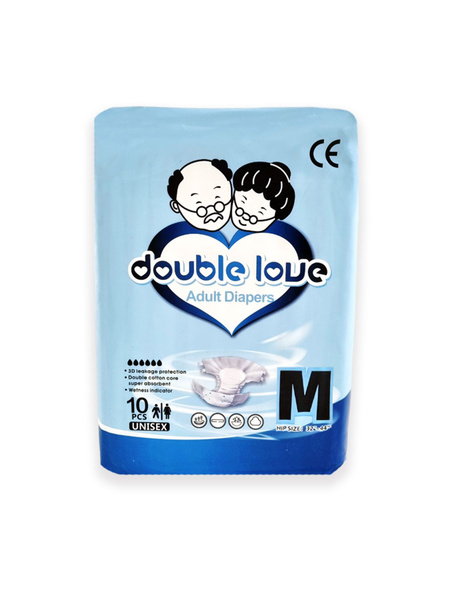 Adult Diapers with Fasteners, Size M (65-113cm), 10 Count
