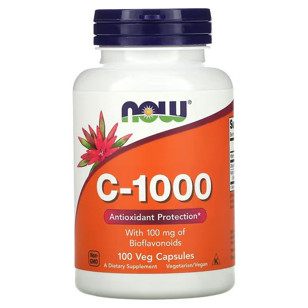 NOW Vitamin C 1000mg: 100 Vegetarian Capsules