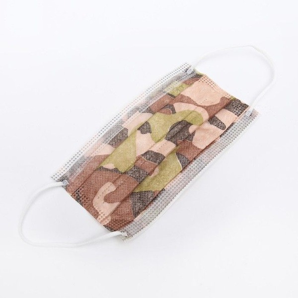 Latio Brown Camo Medical Masks (50 Pack) - 2-Point Secure Fit