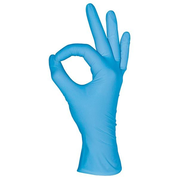 Blue Nitrile Gloves, Powder-Free, Non-Sterile, Textured, Size M (50 Pairs)