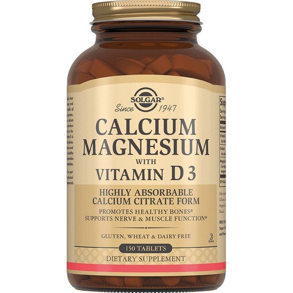 Solgar Calcium Magnesium Vitamin D3 Tablets (150 Count)