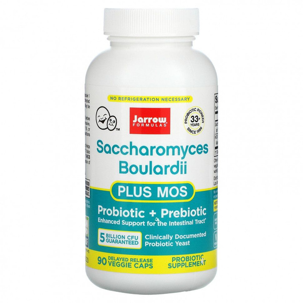 Saccharomyces Boulardi & MOS: 90 Vegetarian Delayed-Release Capsules for Digestive Support