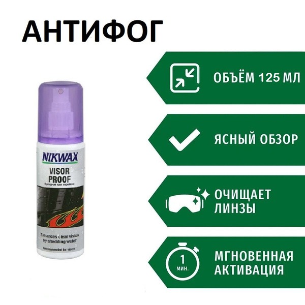 Nikwax Visor Proof Anti-Fog & Anti-Rain Spray for Glasses & Masks