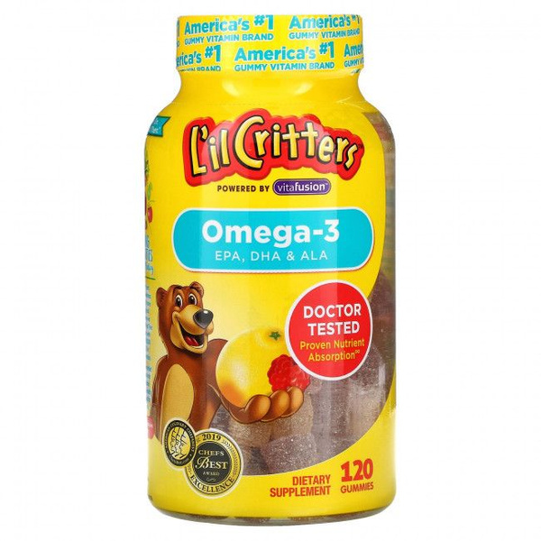 L'il Critters Omega-3 Fish Oil Gummies - EPA & DHA - 120 Count