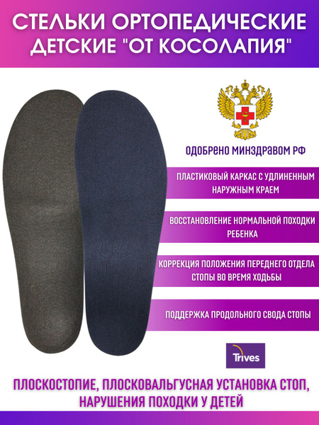 Kids' Blue Orthotic Insoles (Size 24) - ST-183.2