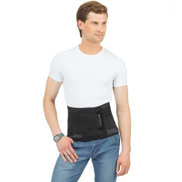 Reinforced Lumbar-Sacral Support Corset (4 Stays) - Black