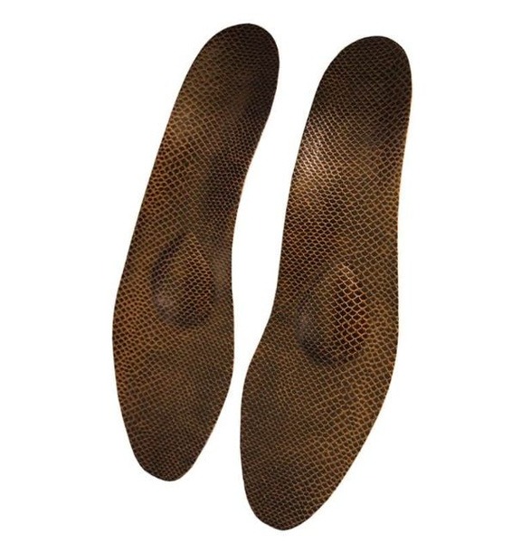 Ultra-Thin Orthotic Insoles for Dress Shoes - Python Leather Look