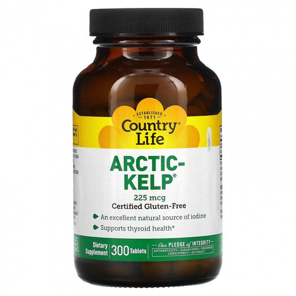 Country Life Arctic Kelp Supplement: 225mcg Iodine, 300 Tablets