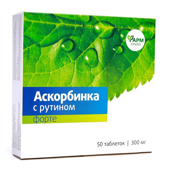 Ascorbic Acid with Rutin Forte 300mg, 50 Tablets