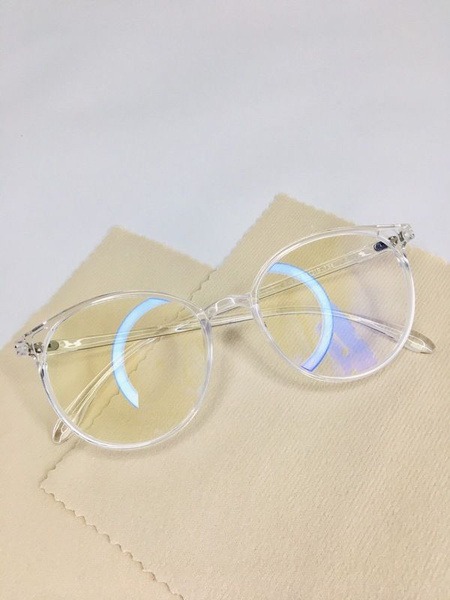 Women's Round Clear Computer Glasses