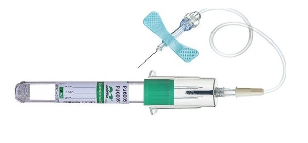 Blood Collection Vacuum System: 30 Tubes (Heparin & Gel), 30 Butterfly Needles (21G), 30 Holders