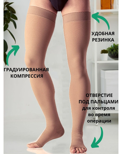 Ergoforma Beige Compression Stockings (Class 2, 1 Pair)
