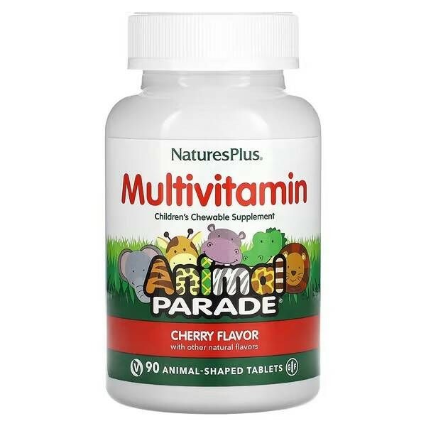 Nature's Plus Animal Parade Cherry Multivitamin Tablets - 90 Count