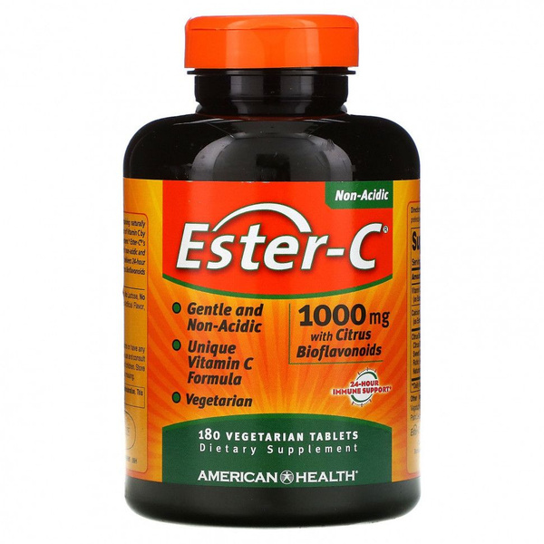 Ester-C 1000mg Vegetarian Capsules with Bioflavonoids - 180 Count