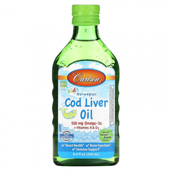Carlson Omega-3 Fish Oil (Green Apple Flavor) - 550mg, 250ml