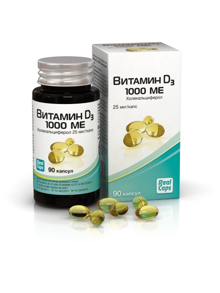 Vitamin D3 1000 IU (90 Capsules) - RealCaps