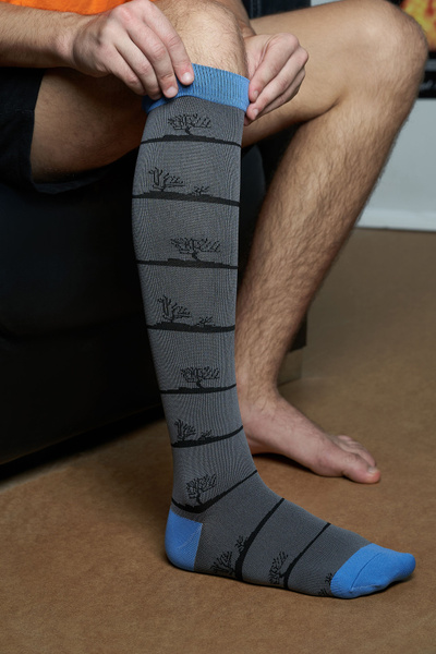 Compression Socks: Gray & Black, 0 Compression, 1 Pair