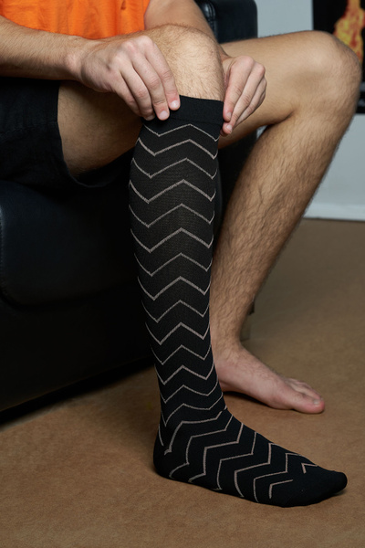 Compression Socks: Black & Gray, 0 Compression, 1 Pair
