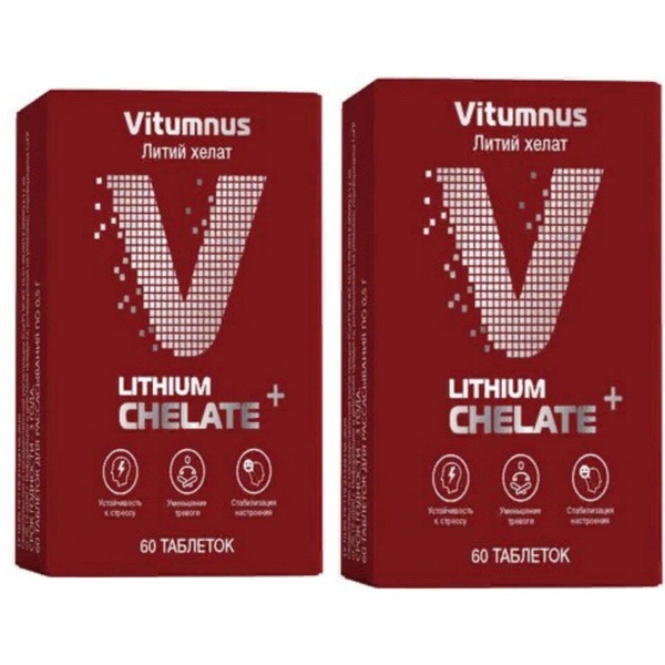 Vitumnus Lithium Chelate Tablets (60 x 0.5g Tablets, 2 Packs)