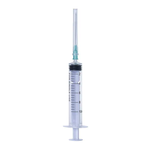 INEKTA 10ml 3-Part Sterile Syringe with 21G x 1 1/2" Needle (0.8x40mm) - Box of 10