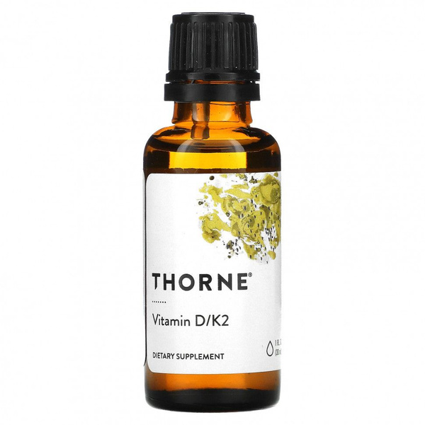 Thorne Research Vitamin D3 & K2 (1000 IU, 25 mcg) - 30ml Supplement