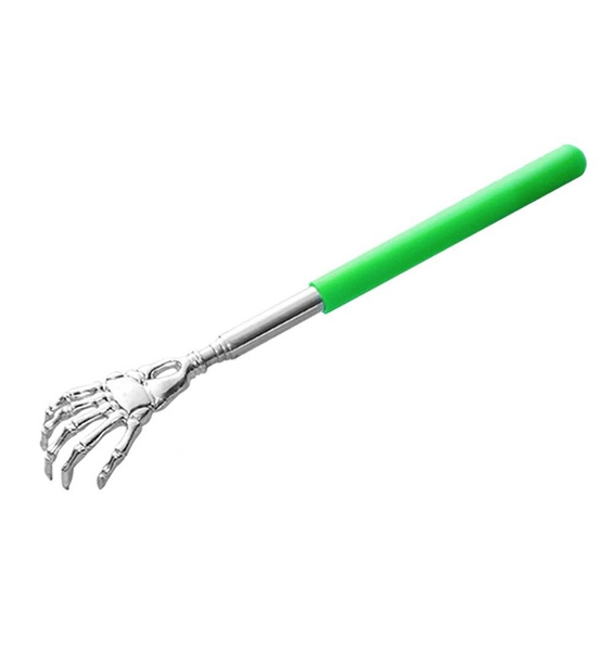 Telescopic Back Scratcher "Skeleton" - Green, 22-58cm