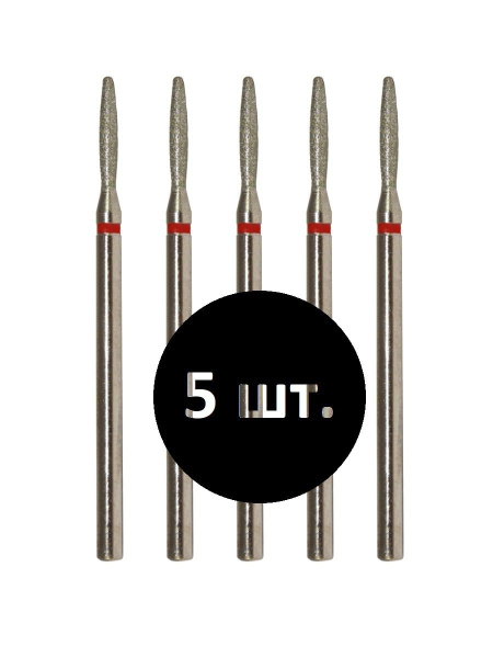 Vladmiwa Nail Drill Bit 856.104.244.100.016 Flame Rounded 016 Red