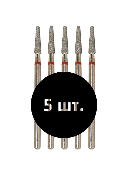 Vladminva Nail & Pedicure Drill Bit 856.104.194.100.025 Tapered Burr 025 Red