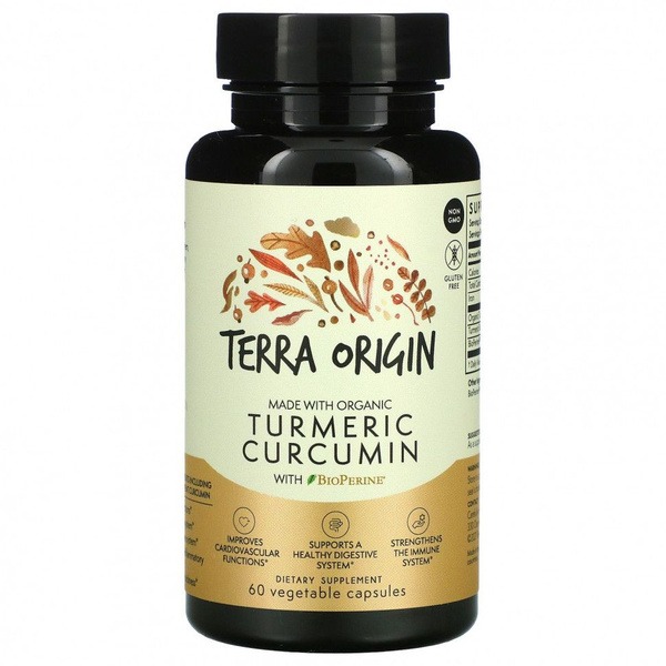 Terra Origin Turmeric Supplement: 60 Capsules