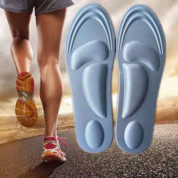 4D Memory Foam Orthotic Insoles (Sizes 35-40, Gray)