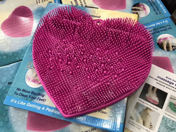 Non-Slip Massage Mat & Shower Scrubber with Suction Cups