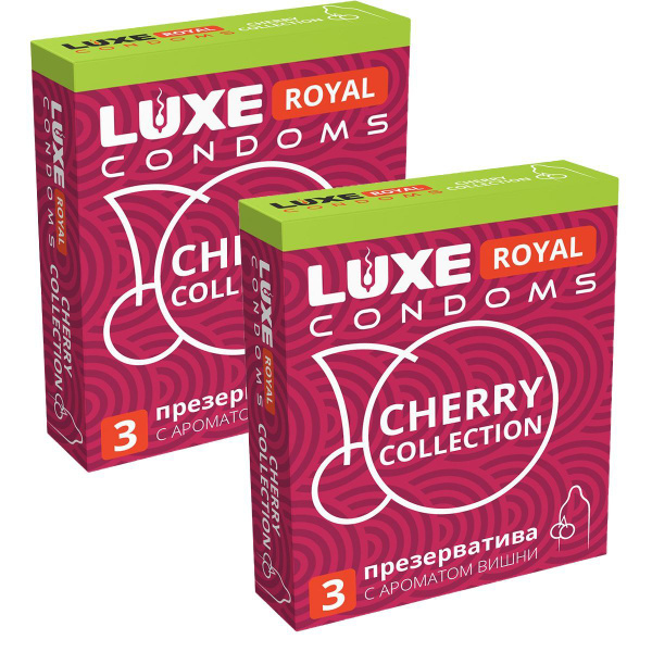 Luxury Cherry Flavored Condoms - 2 Packs (6 Condoms)