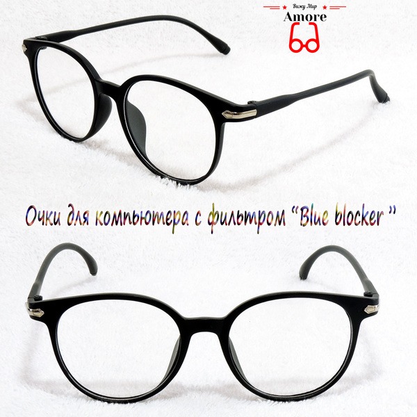 AMORE CH0188PC1 Blue Light Blocking Computer Glasses: Wayfarer Style, Plastic Frames