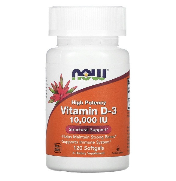 NOW Foods Vitamin D3 10,000 IU - 120 Capsules