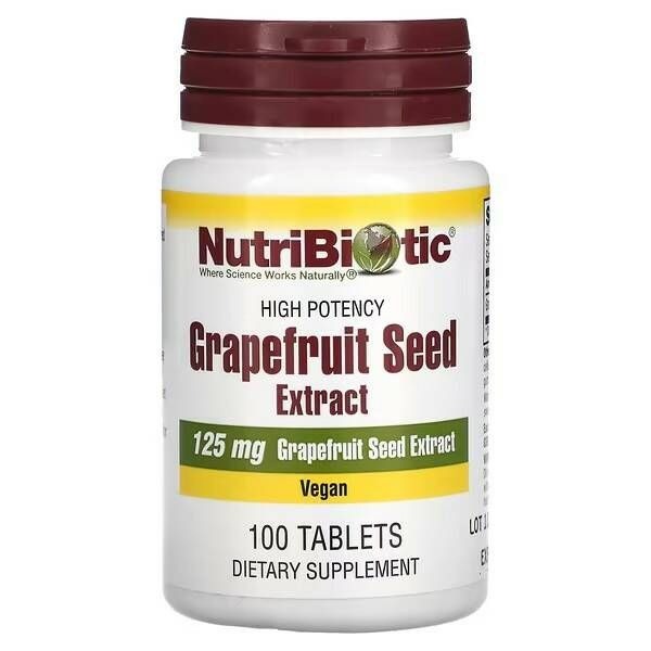 NutriBiotic Grapefruit Seed Extract Supplement - 125mg, 100 Tablets