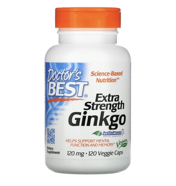 Doctor's Best Ginkgo Biloba 120 Capsules: Extra Strength for Memory & Cognitive Function